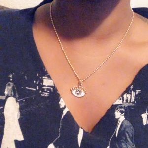 Gold evil eye necklace